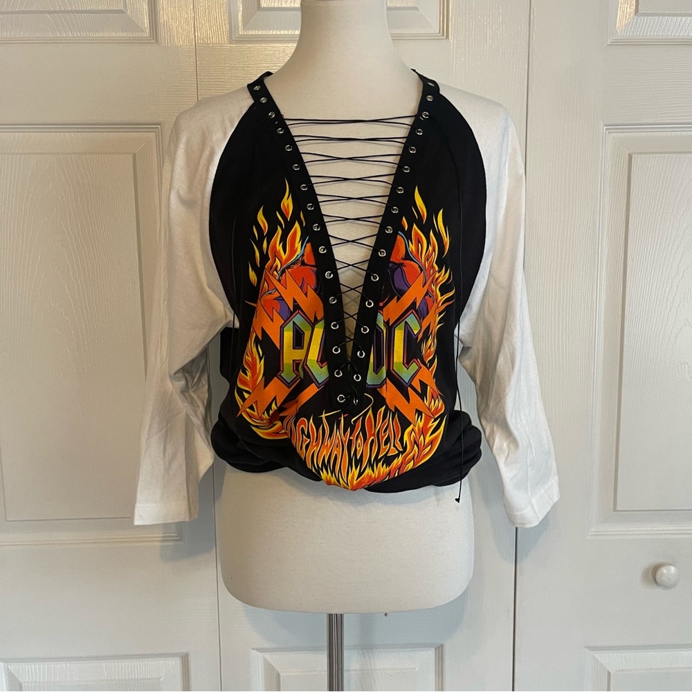 AC/DC Lace Up Shirt - Picture 2 of 10